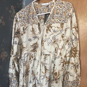 New cool colors BOHO FASHION/midi,elastic cuff, 3/4 length sleeves, empire/ FP